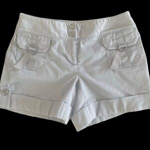 White House Black Market Cargo Shorts Size 00 Lgt Gret/khaki Double Button Waist